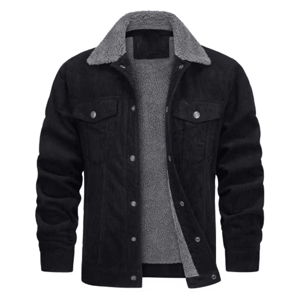 Mens Fleece Lined Parka Jacket Casual Autumn Winter Coat 5