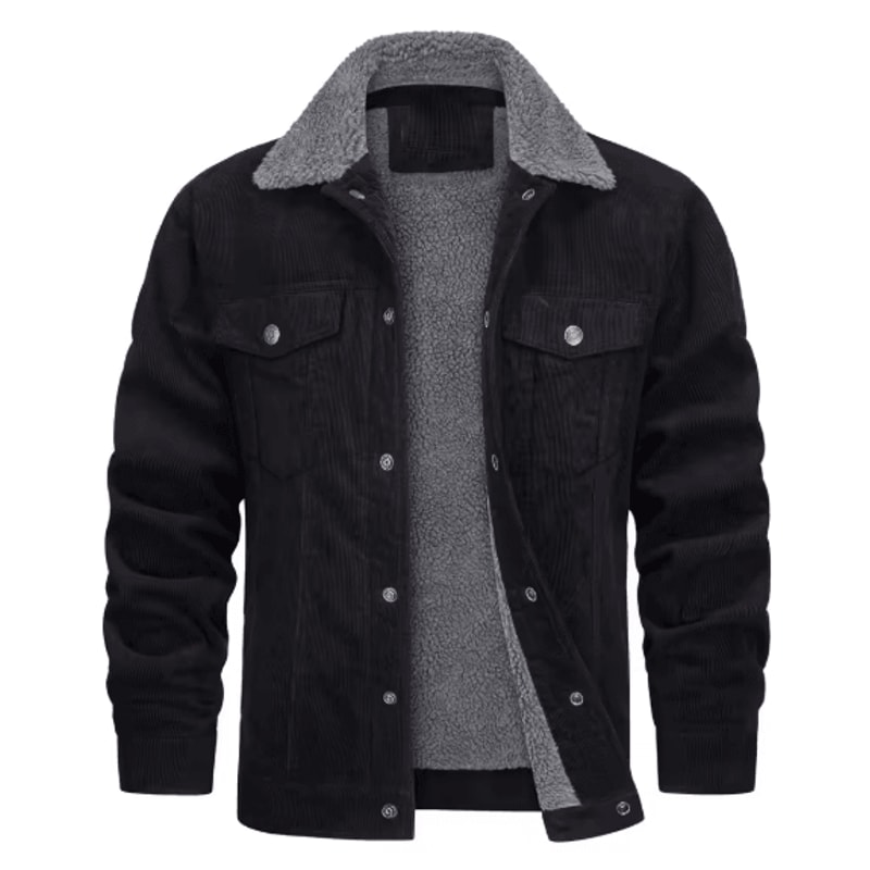 Mens Fleece Lined Parka Jacket Casual Autumn Winter Coat 5