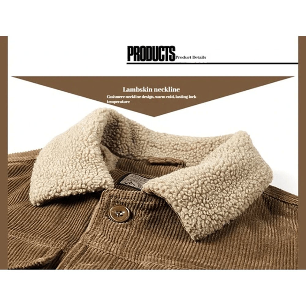 Mens Casual Cotton Jacket Autumn Winter Lapel Coat 1