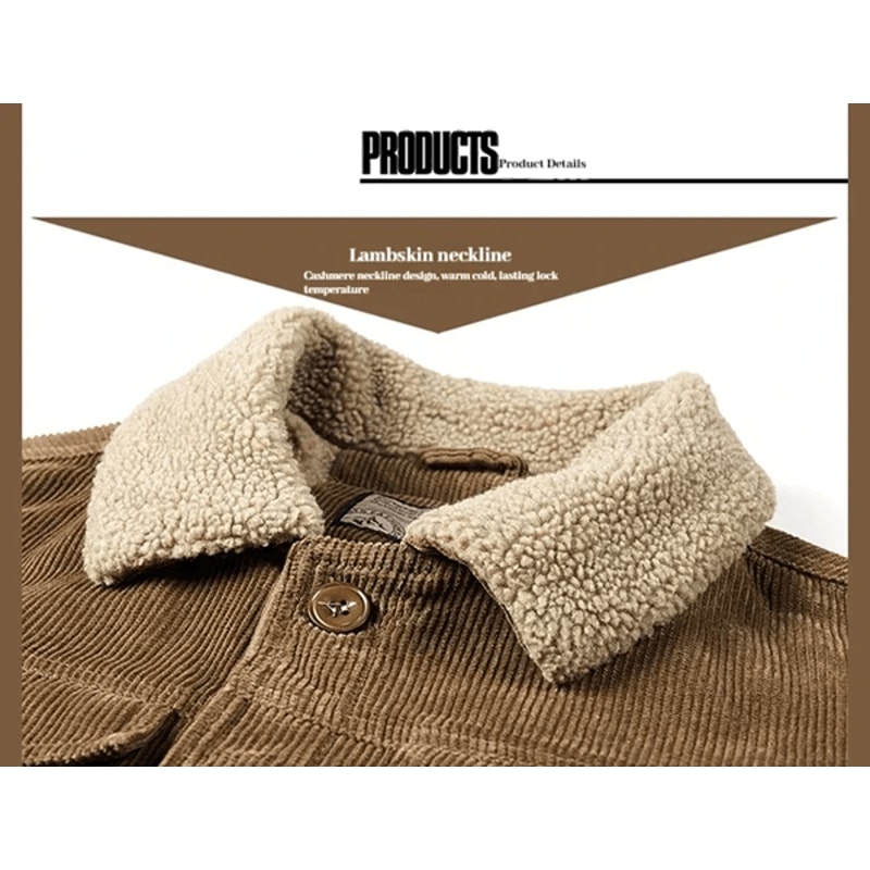 Mens Casual Cotton Jacket Autumn Winter Lapel Coat 1