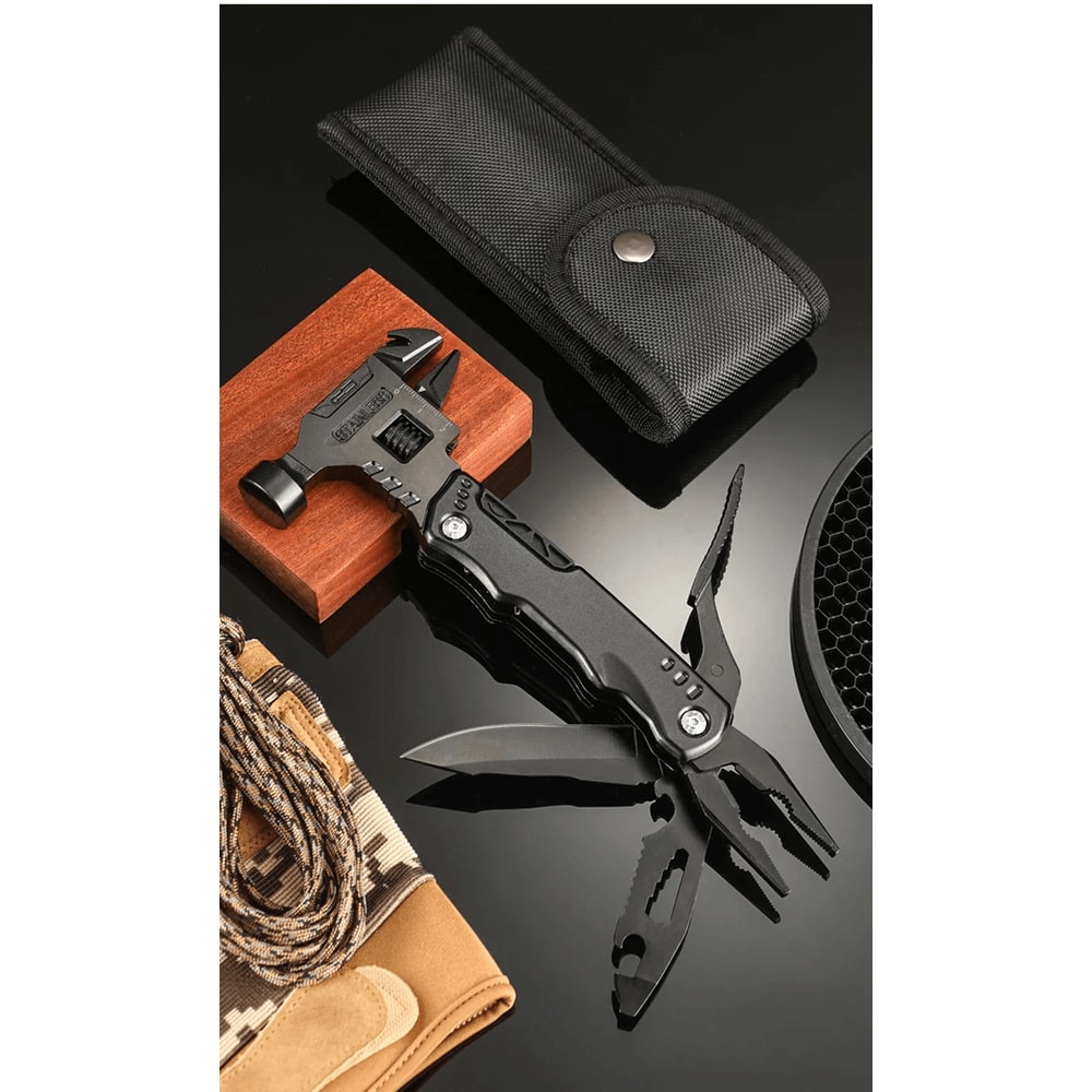 Multifunctional Camping Survival Multi Tool Hammer Wrench Knife 3