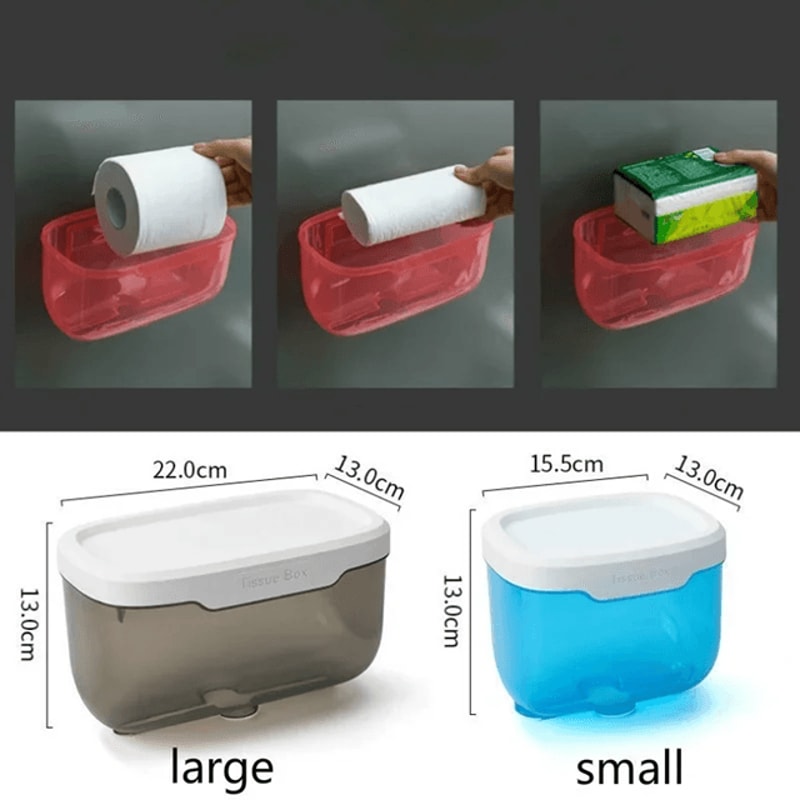 Waterproof Wall Mounted Toilet Paper Holder Tissue Box 0