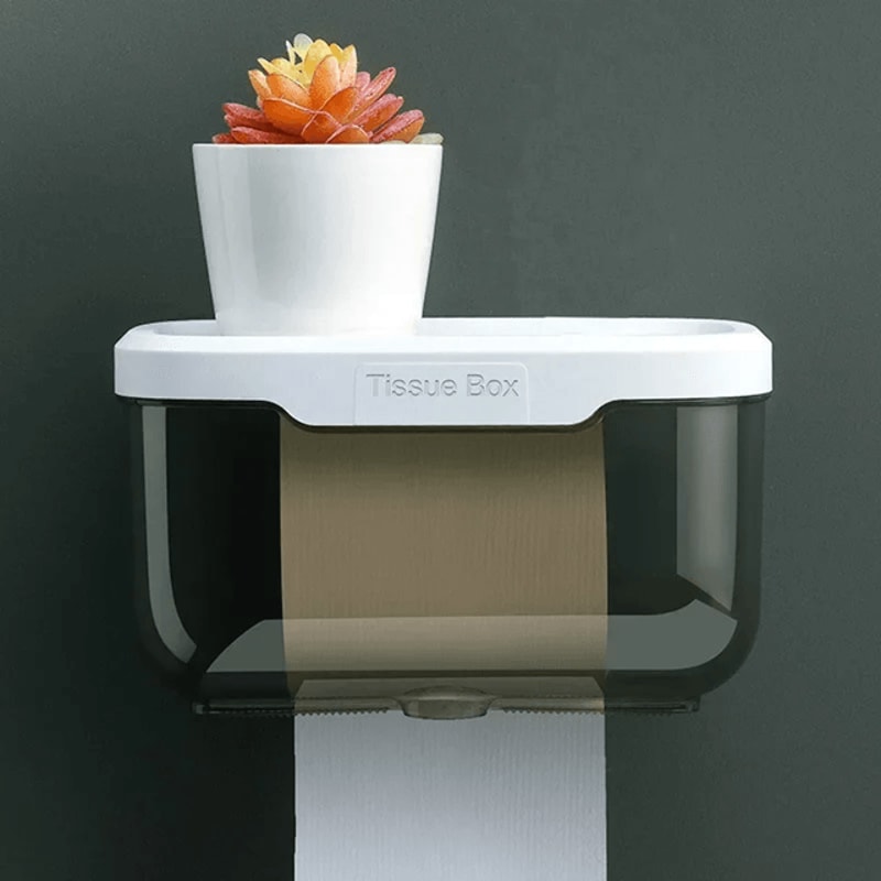 Waterproof Wall Mounted Toilet Paper Holder Tissue Box 2