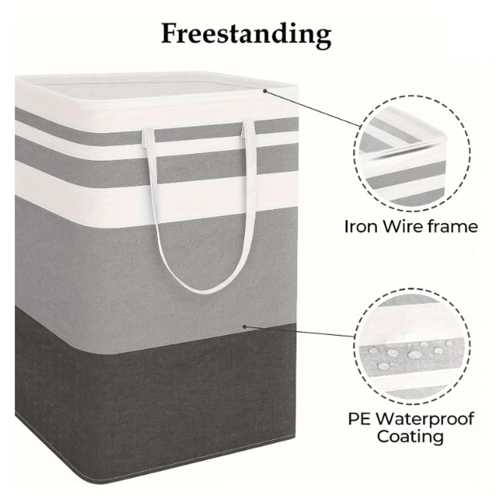 75L Large Laundry Hamper Basket With Handles Durable Clothes Storage Bag 1