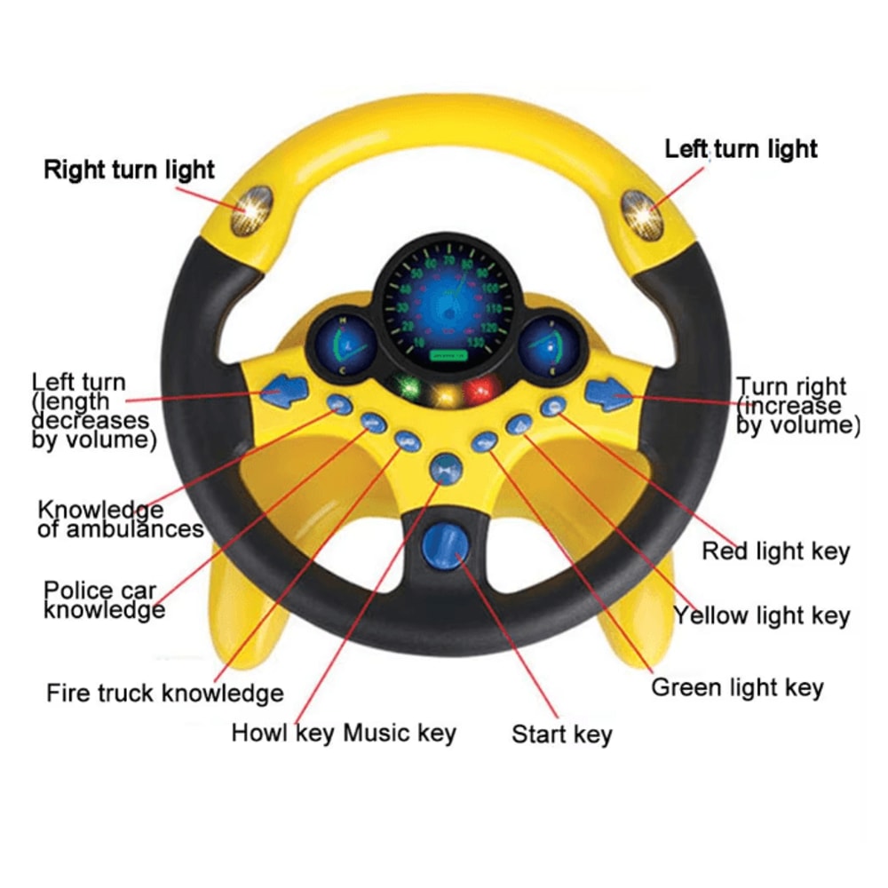 Kids Interactive Steering Wheel Toy With Lights And Sound 1