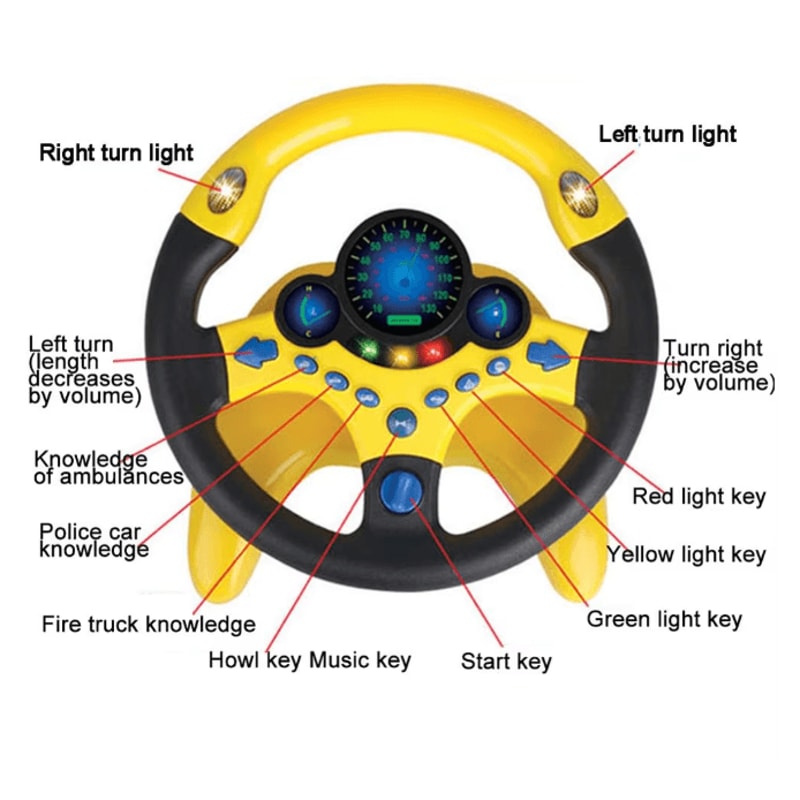 Kids Interactive Steering Wheel Toy With Lights And Sound 1