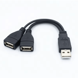 dual port usb splitter cable usb 2.0 male to two female adapter