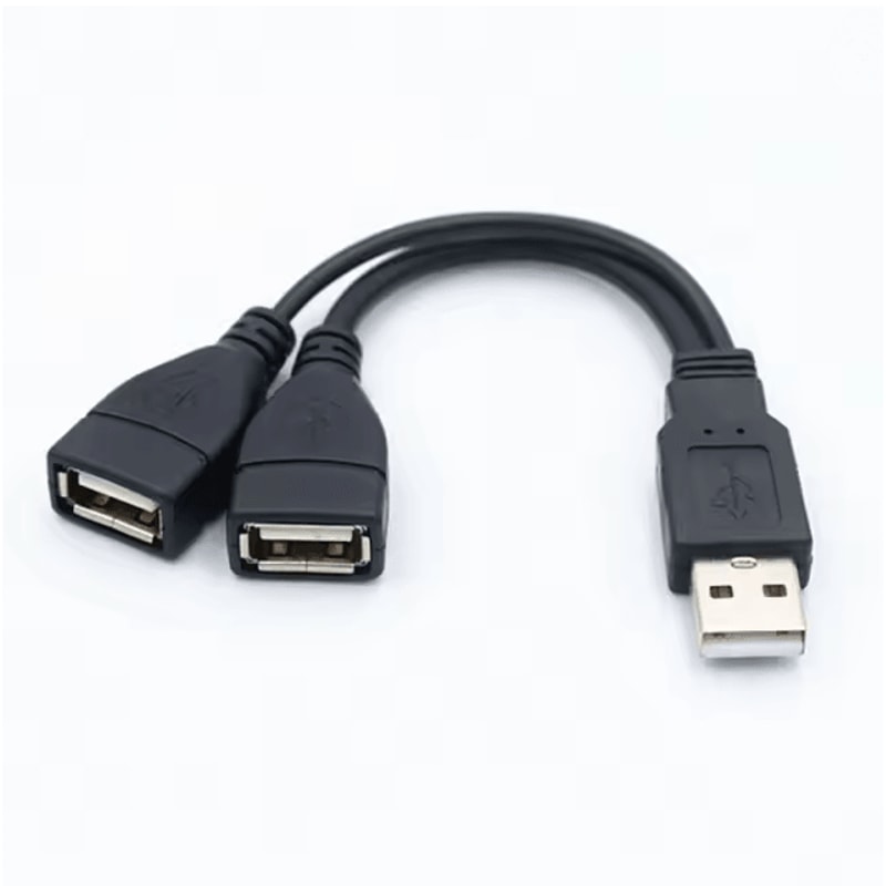 Dual Port USB Splitter Cable USB 20 Male To Two Female Adapter 3