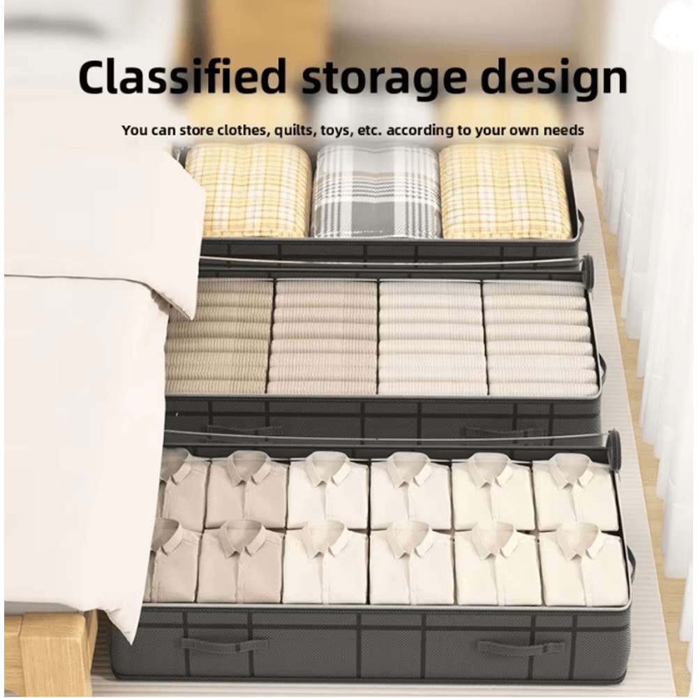 Large Underbed Storage Bag Foldable Clothes And Quilt Organizer 1