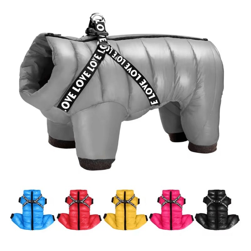 CozyPaws Winter Dog Coat With Built In Harness Warm Cotton Jacket 0