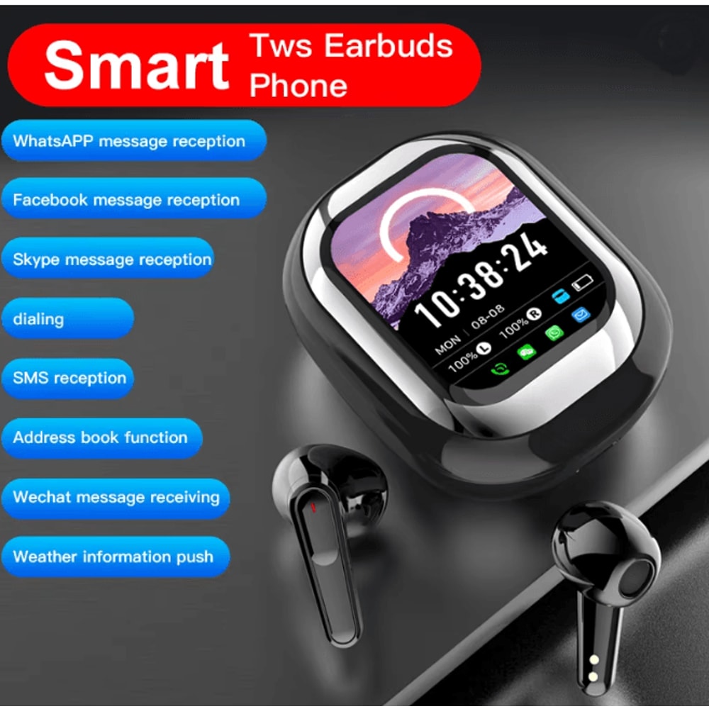 SE ONE Smart Touch Screen Wireless Earbuds With LED Display Case 1