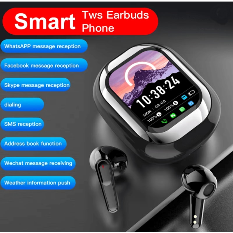 SE ONE Smart Touch Screen Wireless Earbuds With LED Display Case 1