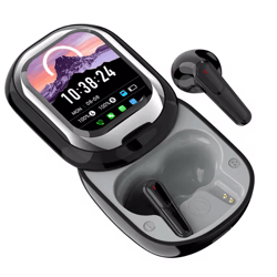 se one smart touch screen wireless earbuds with led display case