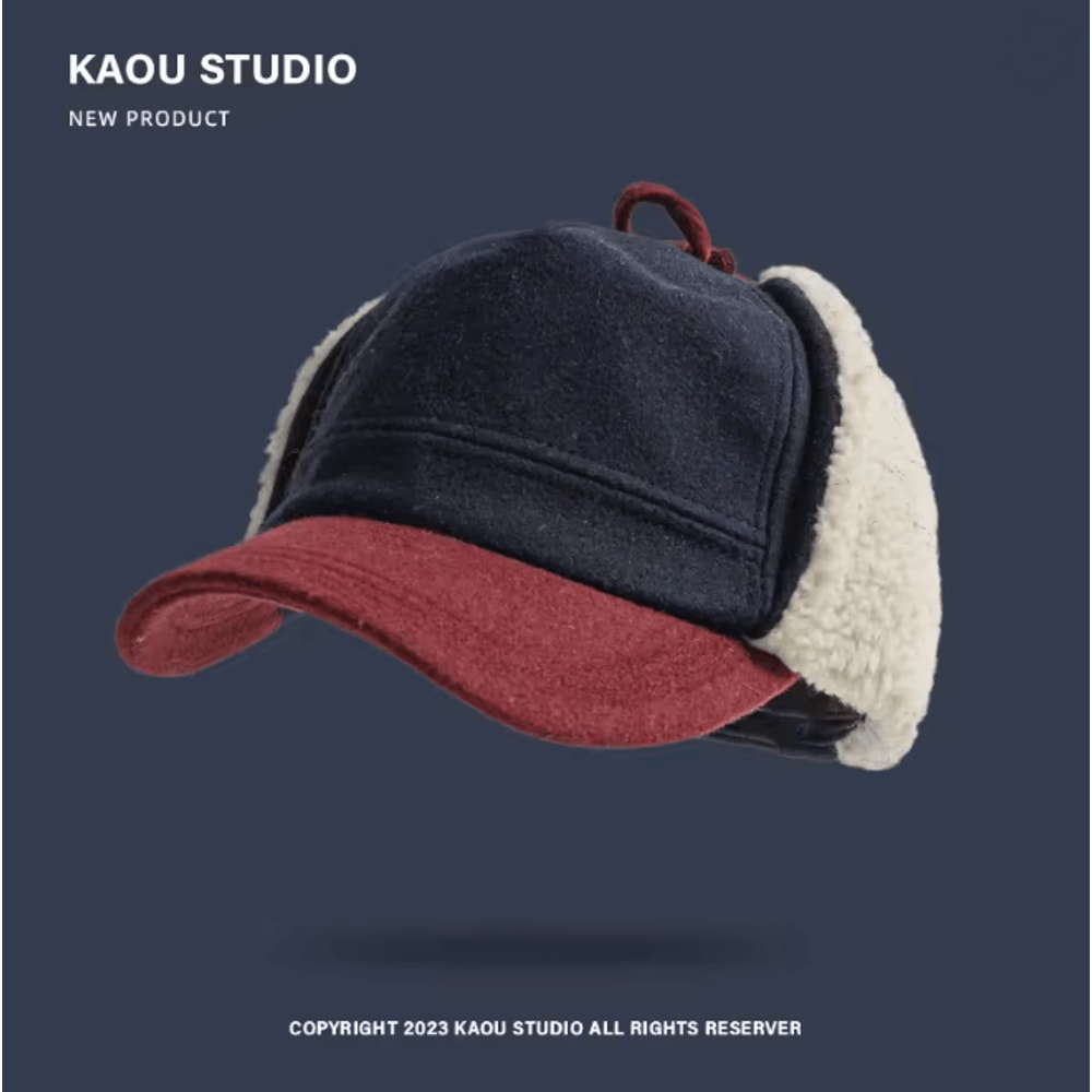 Retro Wool Bomber Hat With Ear Flaps Plush Thermal Winter Cap 6