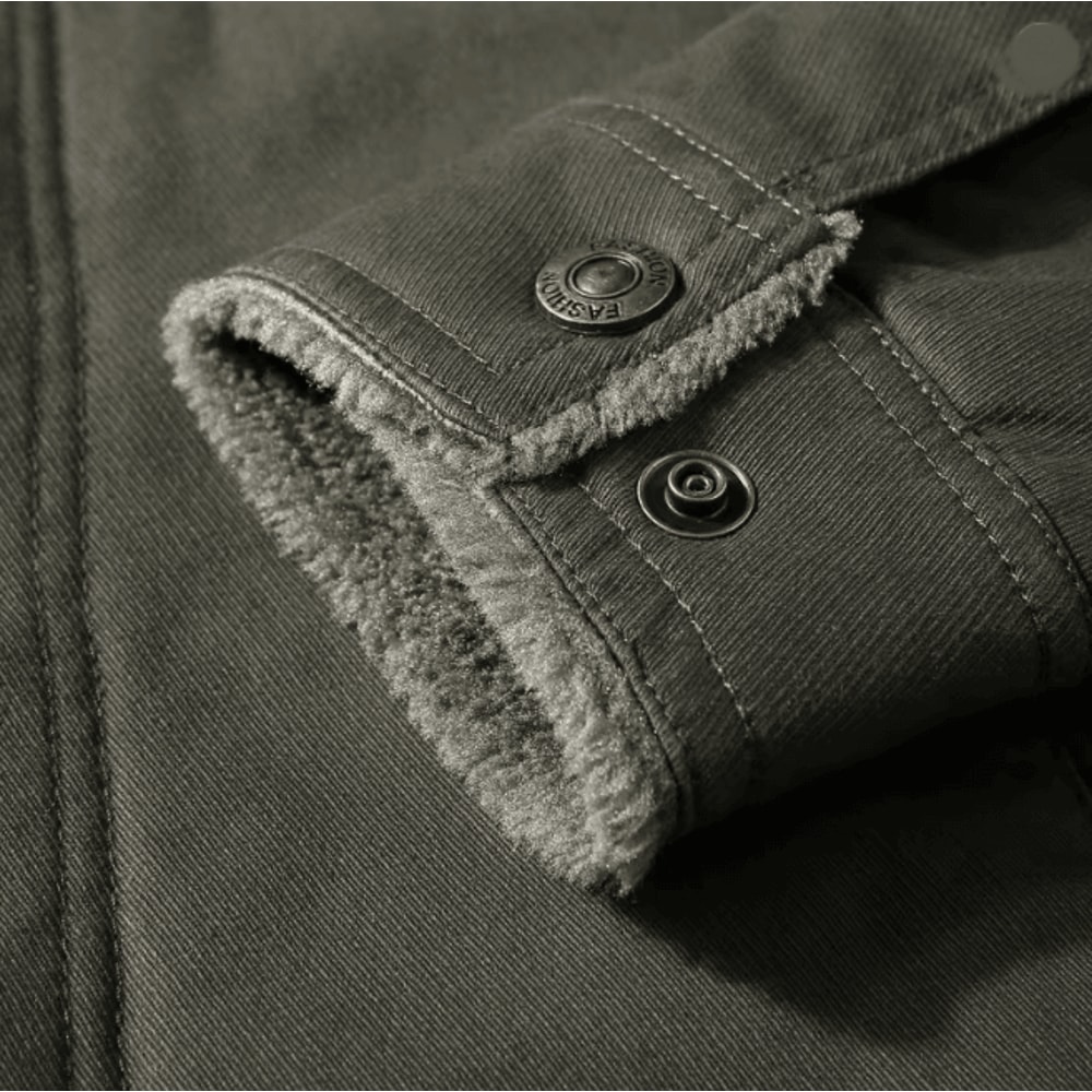 Mens Lamb Wool Jacket Thick Military Style Winter Coat Plus Size 3