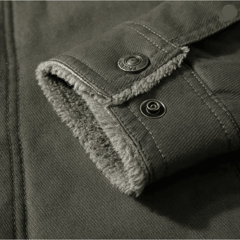 Mens Lamb Wool Jacket Thick Military Style Winter Coat Plus Size 3