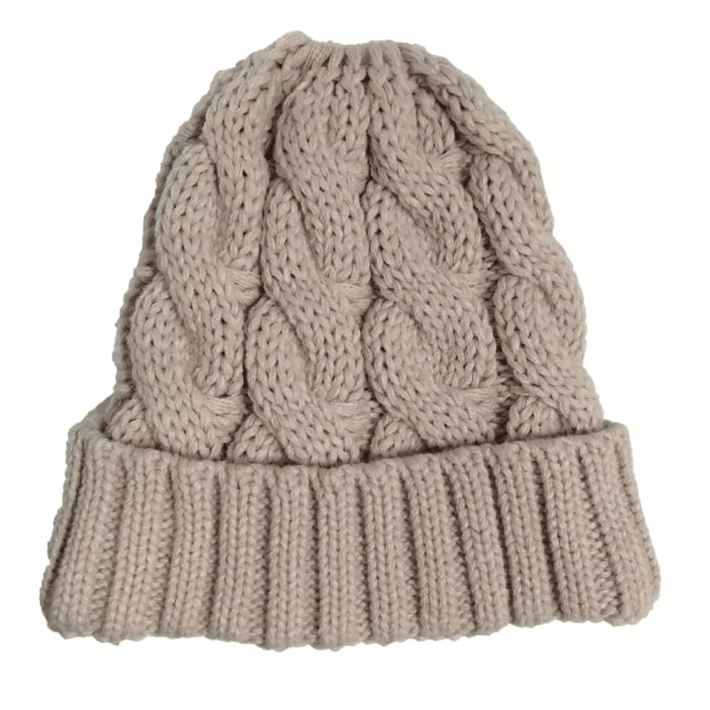 Womens Knit Pom Pom Beanie Winter Ponytail Hat With Ear Braids 8