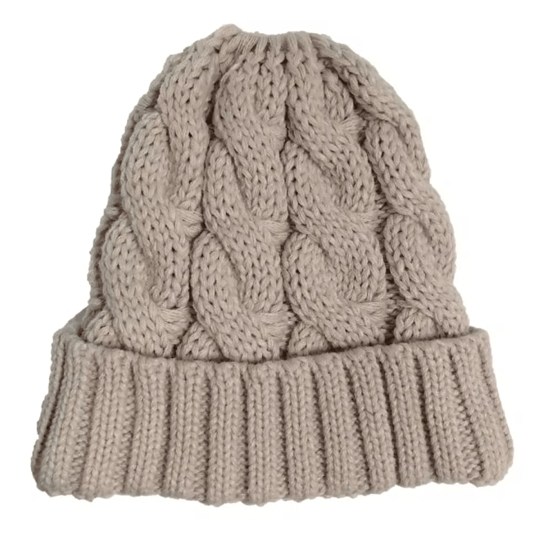 Womens Knit Pom Pom Beanie Winter Ponytail Hat With Ear Braids 8