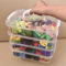 Transparent Stackable Storage Box With Grid Drawers For Building Blocks And Tools 1