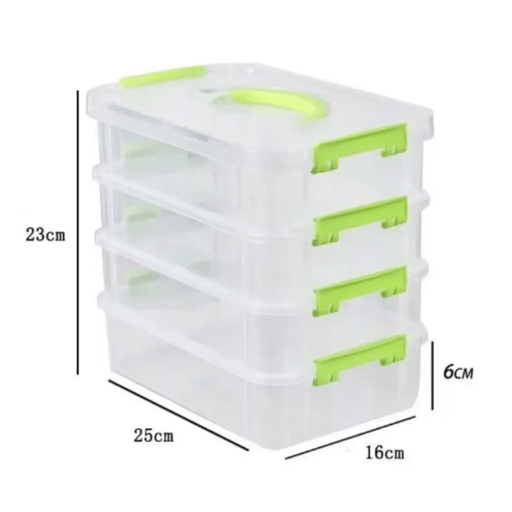 Transparent Stackable Storage Box With Grid Drawers For Building Blocks And Tools 3