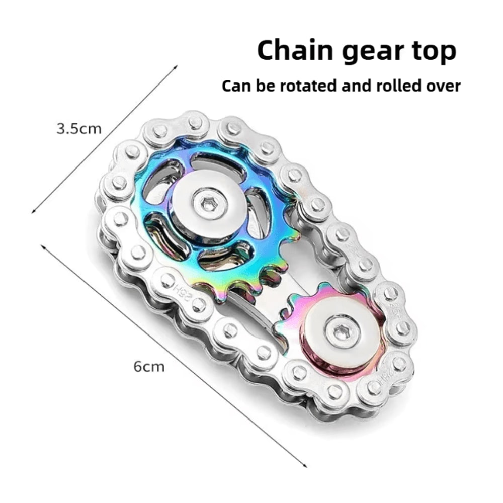 Metal Fidget Spinner Desk Toy With Gear Design For Stress Relief 2