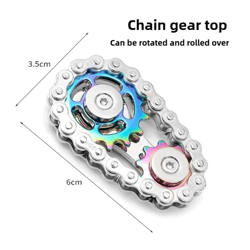 Metal Fidget Spinner Desk Toy With Gear Design For Stress Relief 2