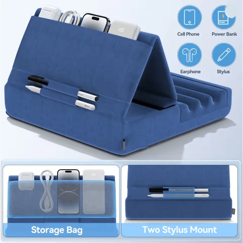 KDD Tablet Pillow Holder Foldable IPad Stand For Lap Bed And Desk 3