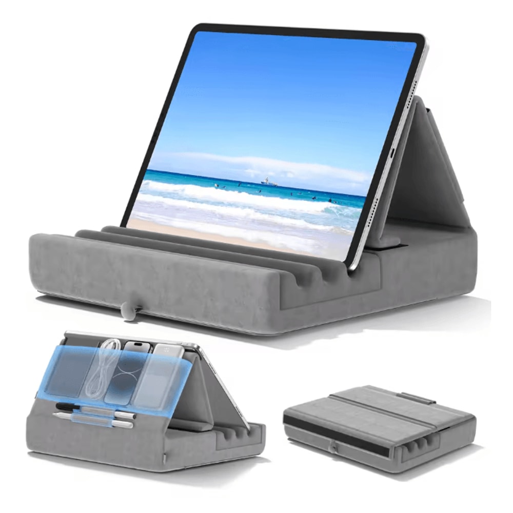 KDD Tablet Pillow Holder Foldable IPad Stand For Lap Bed And Desk 4