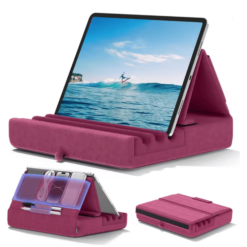 KDD Tablet Pillow Holder Foldable IPad Stand For Lap Bed And Desk 6
