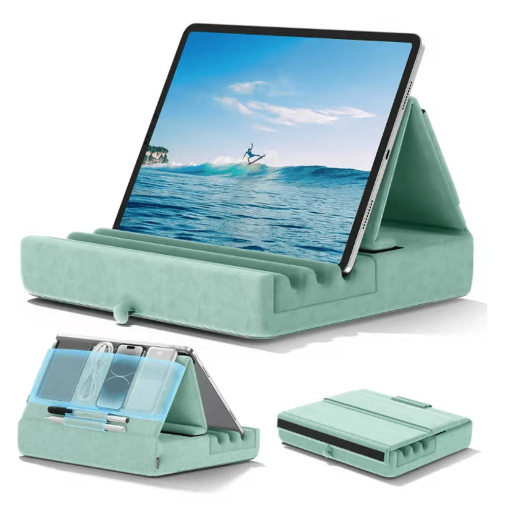 KDD Tablet Pillow Holder Foldable IPad Stand For Lap Bed And Desk 7