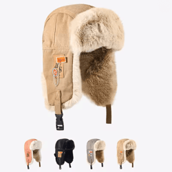russian ushanka bomber hat thick winter fur earflap cap for men and women