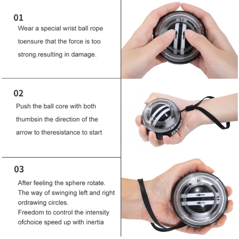 Self Starting Wrist Gyro Ball Power Trainer For Forearm And Grip Strength 1