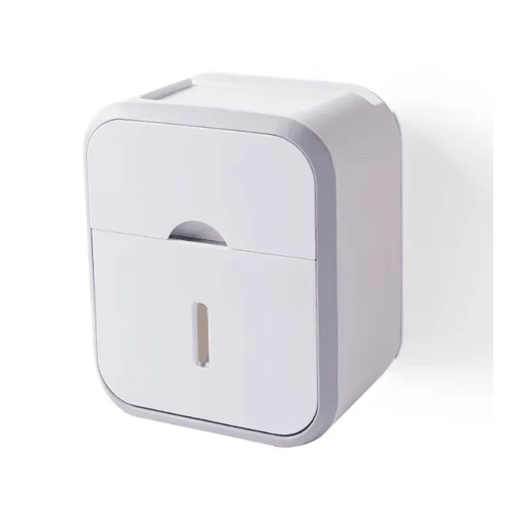 Wall Mounted Waterproof Toilet Paper Organizer With Storage Box 4