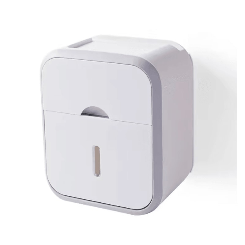 Wall Mounted Waterproof Toilet Paper Organizer With Storage Box 4