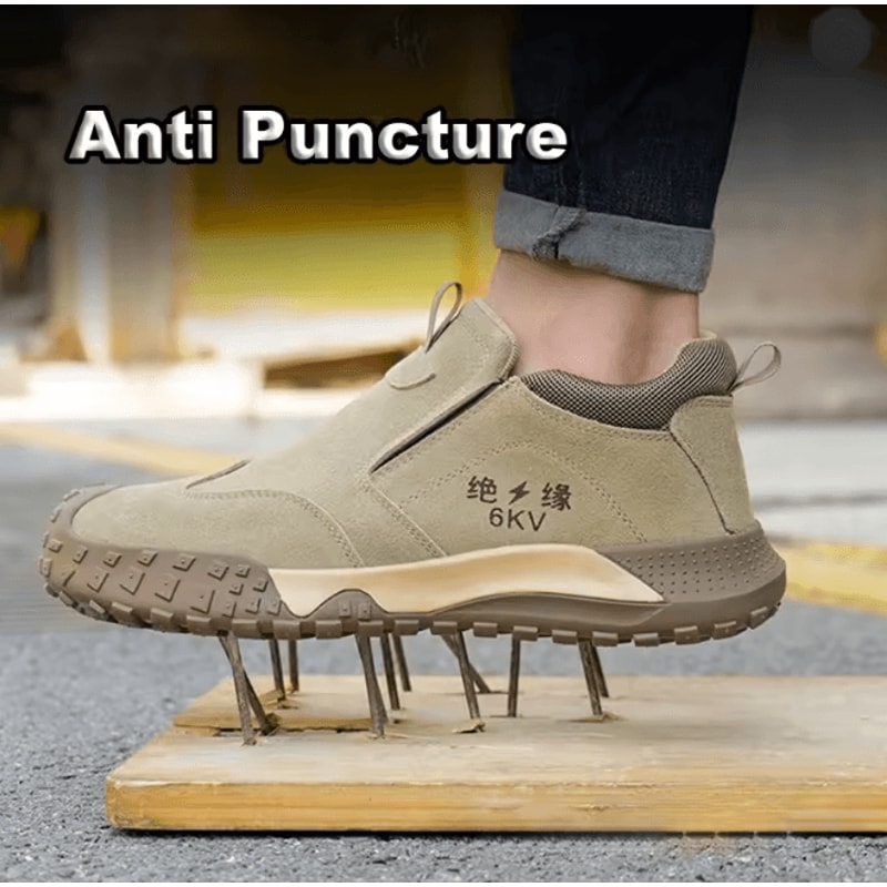Oulylan Anti Puncture Safety Sneakers Lightweight Breathable Work Shoes For Men 1
