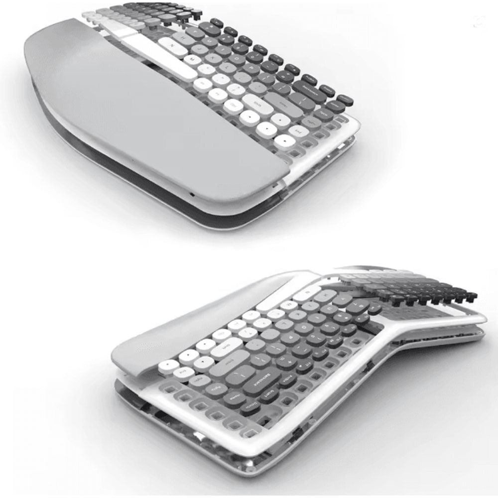 Jomaa Ergonomic Split Keyboard And Wireless Mouse Set With Wrist Rest 1