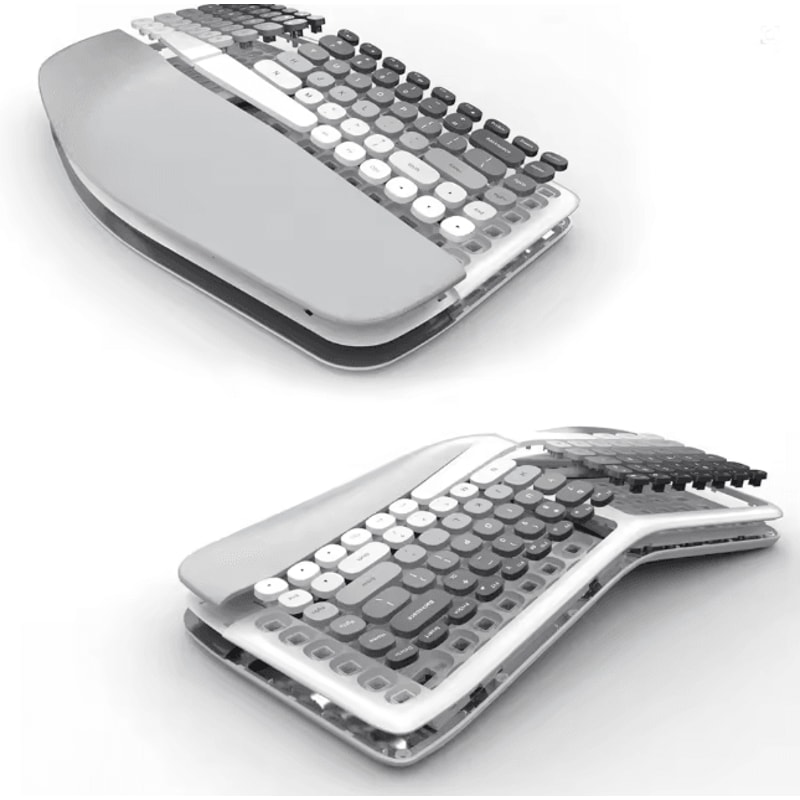Jomaa Ergonomic Split Keyboard And Wireless Mouse Set With Wrist Rest 1