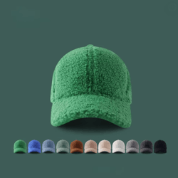 unisex lamb wool baseball cap winter warm outdoor hat
