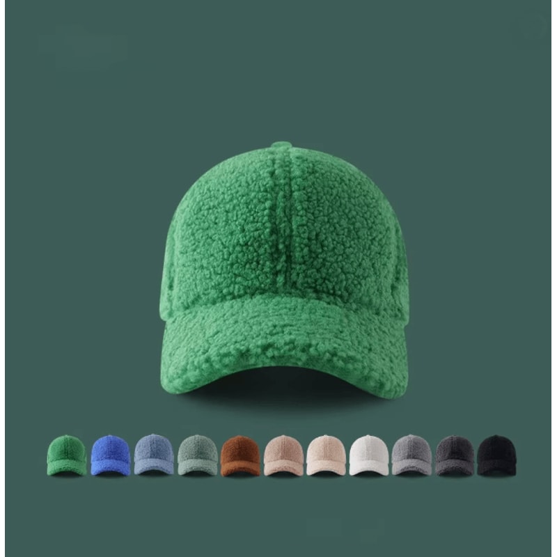 Unisex Lamb Wool Baseball Cap Winter Warm Outdoor Hat 0