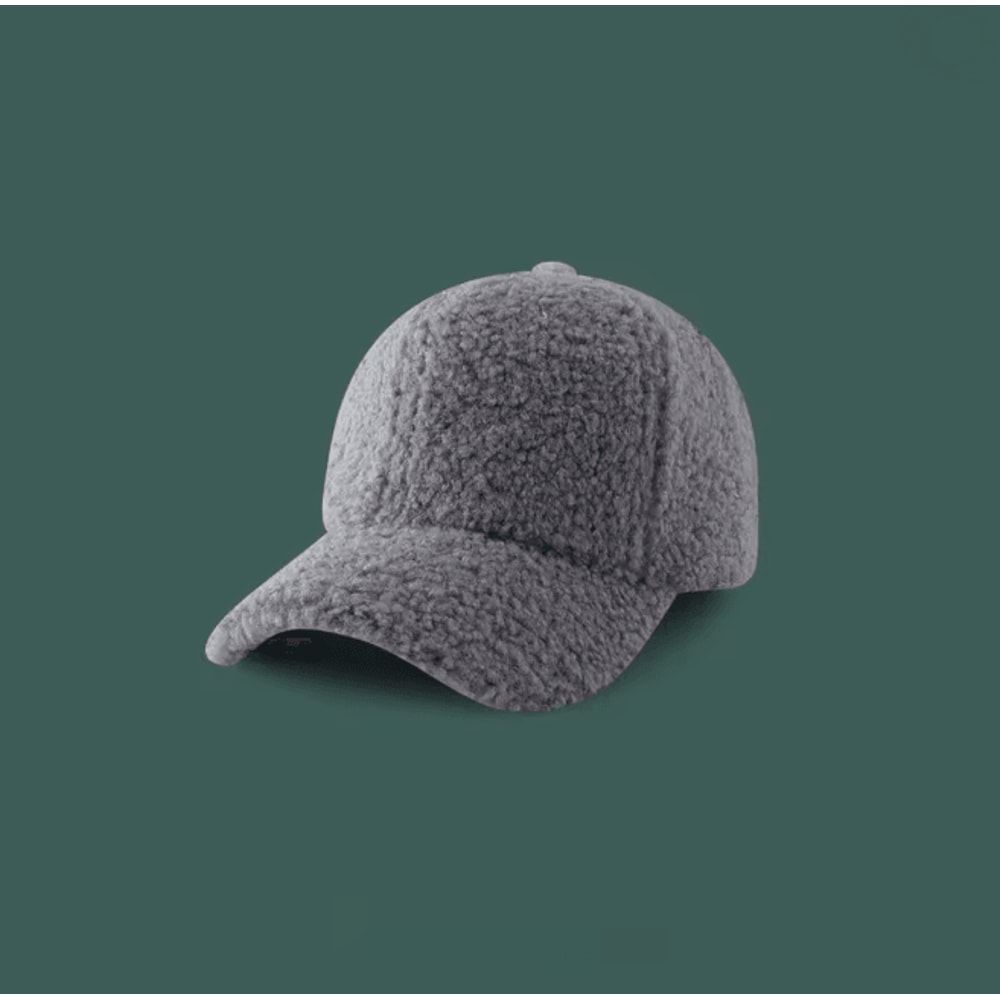 Unisex Lamb Wool Baseball Cap Winter Warm Outdoor Hat 4
