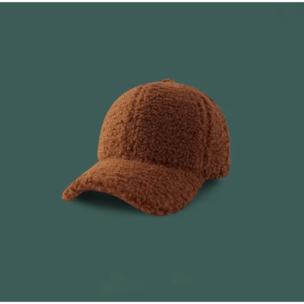 Unisex Lamb Wool Baseball Cap Winter Warm Outdoor Hat 8