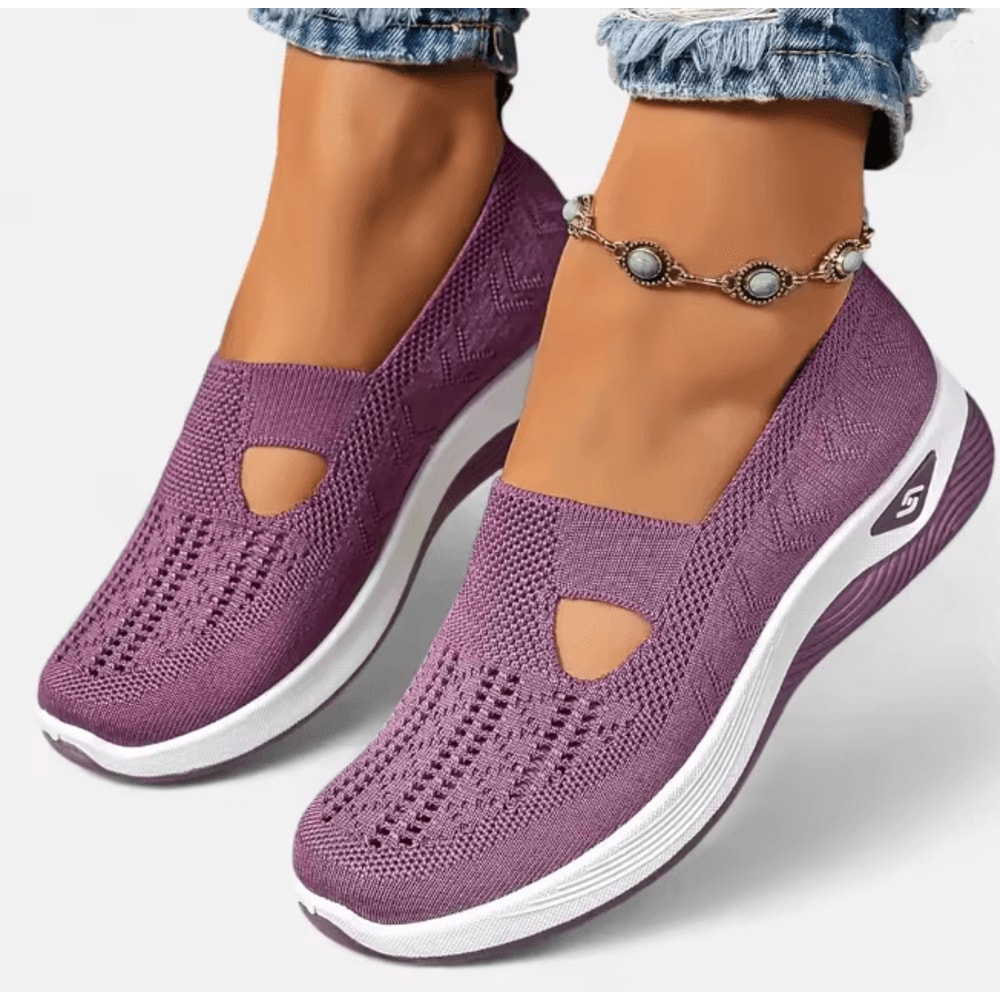 Womens Breathable Mesh Flats Comfortable Slip On Casual Loafers 3