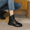 Womens Retro Leather Ankle Boots Casual Platform Short Boots 0