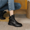 Womens Retro Leather Ankle Boots Casual Platform Short Boots 0