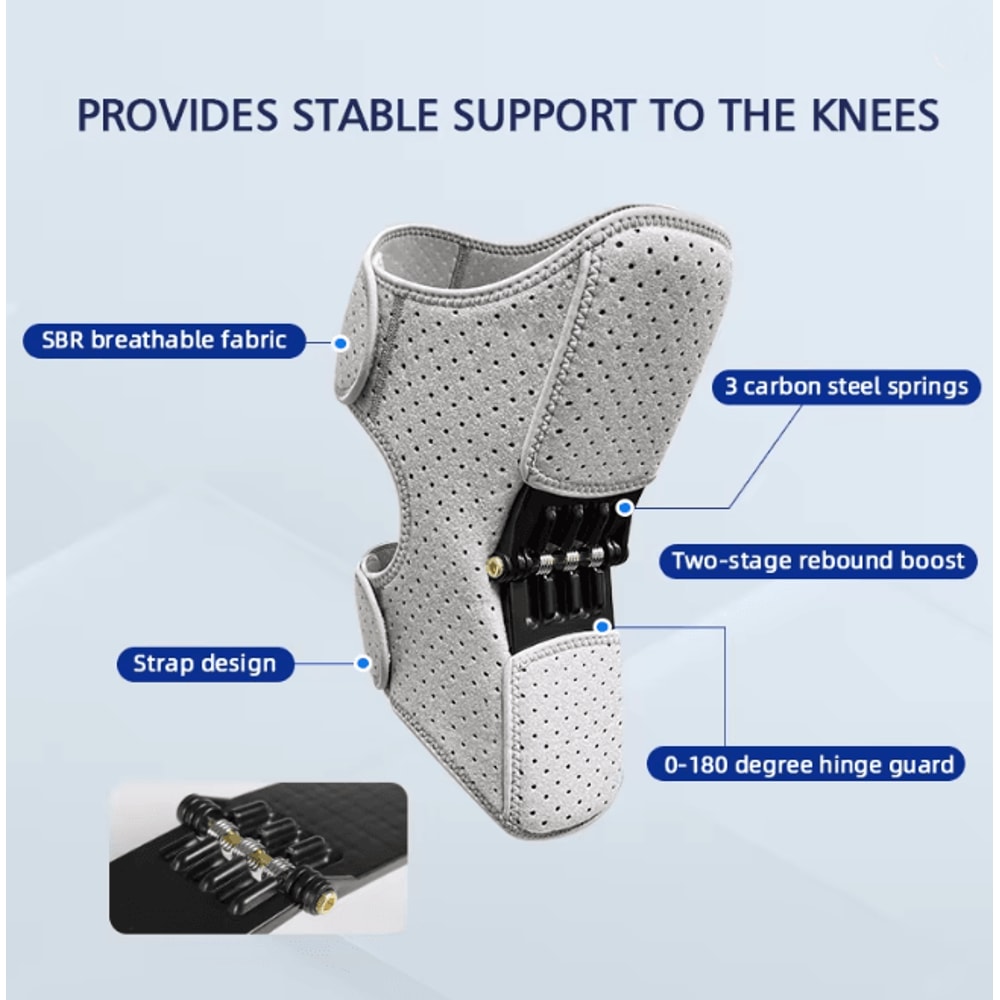 VBOSi Adjustable Knee Brace With Triple Spring Booster Support Pair 2