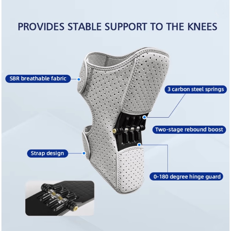 VBOSi Adjustable Knee Brace With Triple Spring Booster Support Pair 2