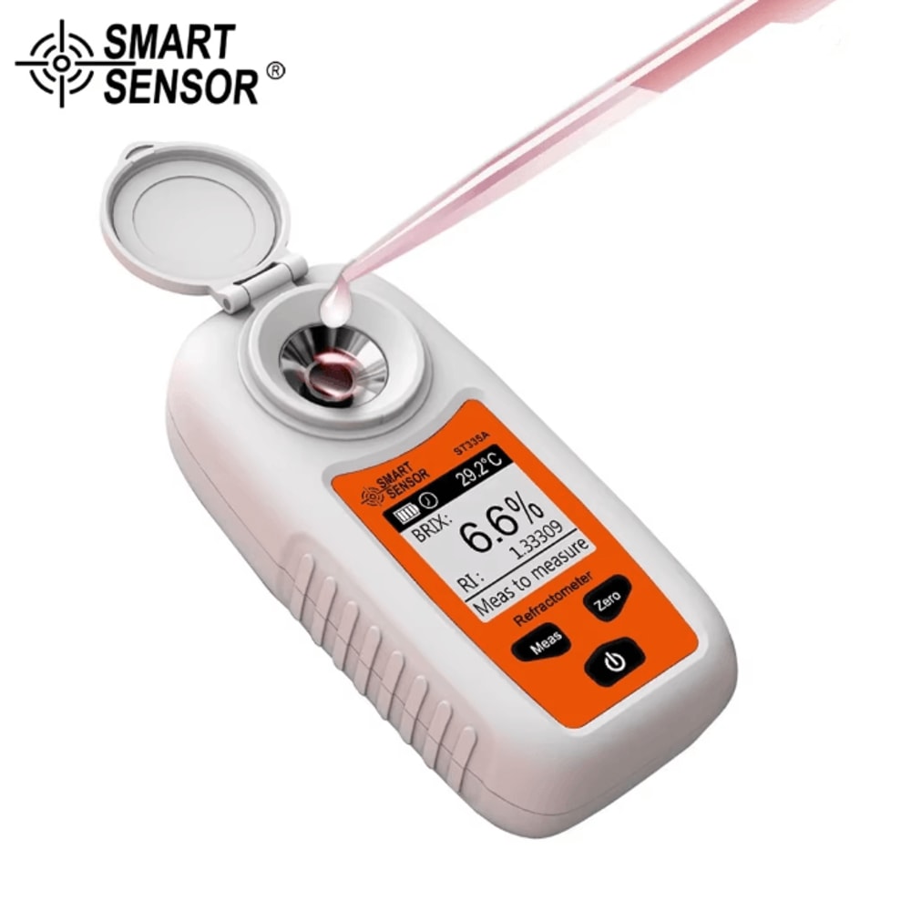 SMARTSENSOR LCD Digital Refractometer Brix Meter 0 To 35 Percent Sugar Tester 0