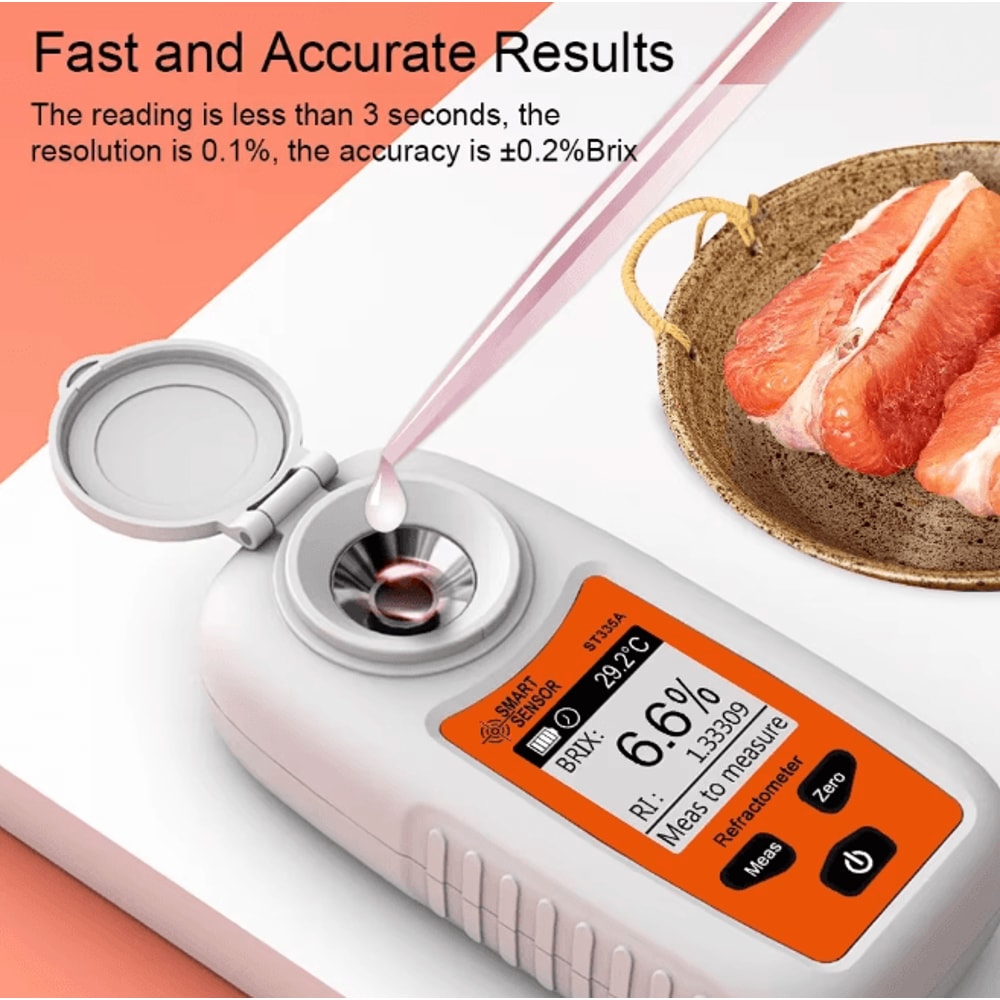 SMARTSENSOR LCD Digital Refractometer Brix Meter 0 To 35 Percent Sugar Tester 1
