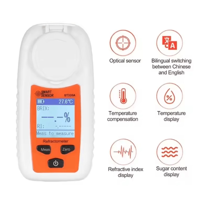 SMARTSENSOR LCD Digital Refractometer Brix Meter 0 To 35 Percent Sugar Tester 4