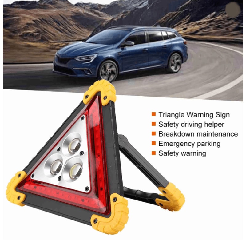 30W LED Car Emergency Warning Triangle Safety Stop Sign Light 3